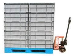 叉車、塑料托盤、塑料周轉箱的配合使用場景